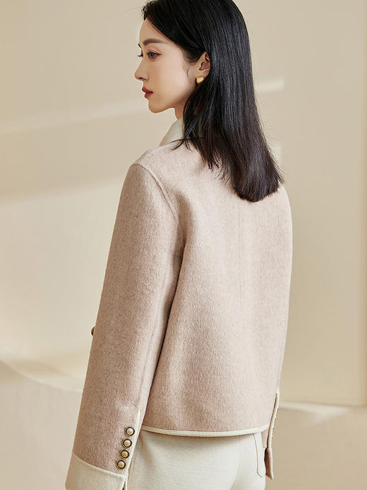 米思阳2025冬季新款气质减龄直筒毛呢外套100%绵羊毛短款上衣1228 商品图3