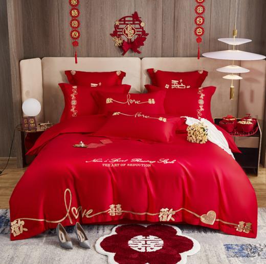 全棉婚庆刺绣四件套2.0*2.3m G117680017 商品图5