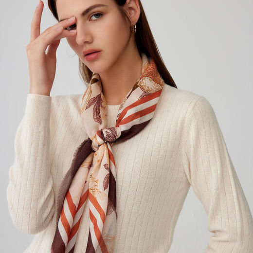 【纯羊毛围巾】23年秋冬新品100%绵羊毛花色百搭丝巾 商品图2