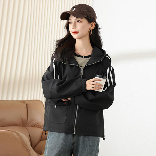 秋季新款，夹克外套女连棉拼接长袖休闲宽松上衣HR-XXQ23A70 商品图4