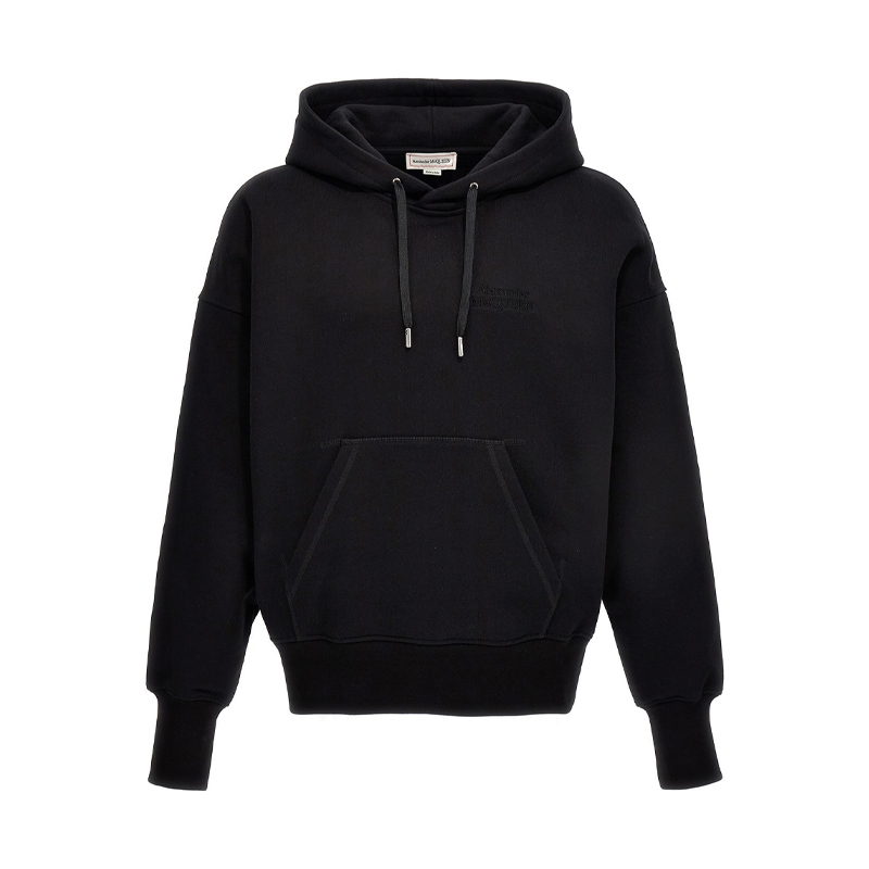 ALEXANDER MCQUEEN 亚历山大.麦昆 男士棉质字母刺绣徽标连帽卫衣 黑色 722257 QVX63 1000