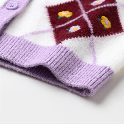 【实体店同款】女童甜美时尚学院风V领针织开衫2023年秋季新款安奈儿童装XG334502 商品图8