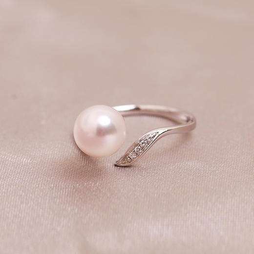 美裕 金18K海水珍珠戒指 8-8.5mm 开口戒100674 商品图1