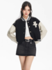 NTOT/NOTWT22182/弧形下摆撞色拼接短款棒球服 商品缩略图1