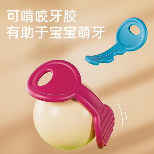 【可啃咬！音乐汽车钥匙】婴幼儿汽车钥匙扣，带软胶儿童牙胶，钥匙仿真遥控玩具音乐遥控器-QQ 商品图3