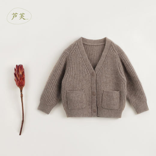 【马克珍妮 芦芙】秋冬新款 女童绵羊毛V领针织开衫231916 商品图1
