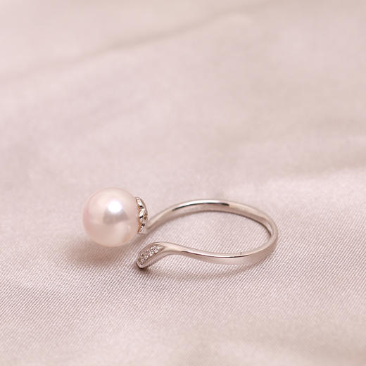 美裕 金18K海水珍珠戒指 8-8.5mm 开口戒100674 商品图2