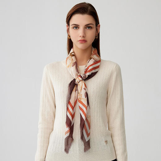 【纯羊毛围巾】23年秋冬新品100%绵羊毛花色百搭丝巾 商品图0