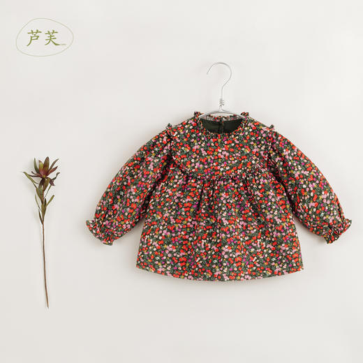 【马克珍妮 芦芙】秋装新款 女童灯芯绒碎花满印衬衫231558 商品图0