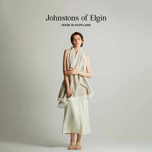 Johnstons of Elgin人字纹超细美利奴羊毛披肩空调毯大围巾 商品图1