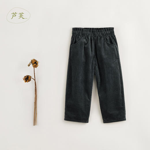 【马克珍妮 芦芙】秋装新款 女童灯芯绒花边腰休闲长裤231999 商品图2