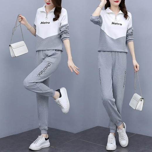 时尚休闲运动套装，秋季新款百搭显瘦小个子卫衣束脚裤两件套AHM-xde1360 商品图5