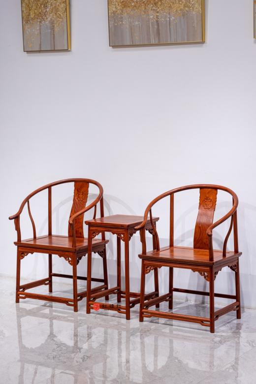 红桥红  家具严选  缅甸花梨（大果紫檀）【恭王府寿字纹圈椅 三件套】 商品图1