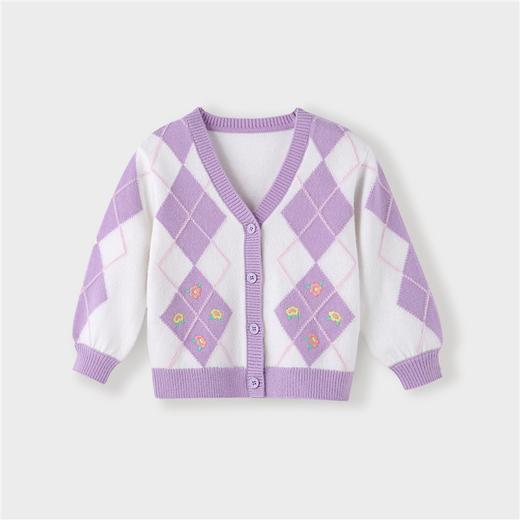 【实体店同款】女童甜美时尚学院风V领针织开衫2023年秋季新款安奈儿童装XG334502 商品图4