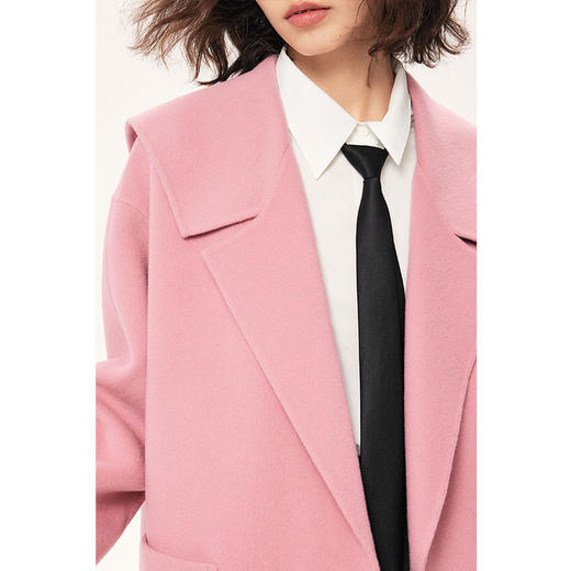 【严选】诗凡黎冬大翻领设计简约时尚双面呢大衣SE9470061 商品图3