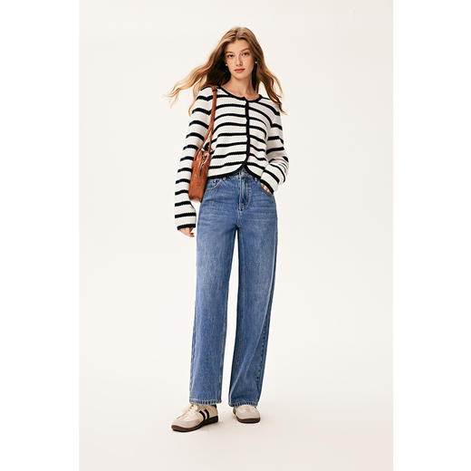 【严选】诗凡黎冬特色小廓形撞色边圆领开衫7E9233151 商品图2