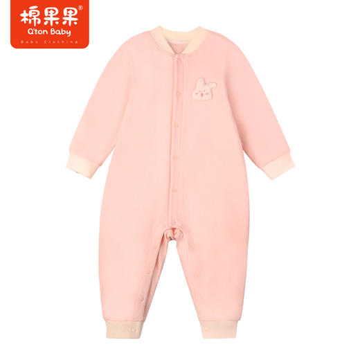 棉果果冬季新品内衣家居暖姜女童3A抗菌对开连体衣M421722423708 商品图1