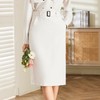 百姿 高腰半身裙纯色百搭OL修身显瘦包臀裙一步裙 商品缩略图0