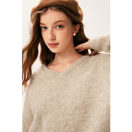 【严选】诗凡黎冬基础百搭v领套头衫7E9133121 商品图3