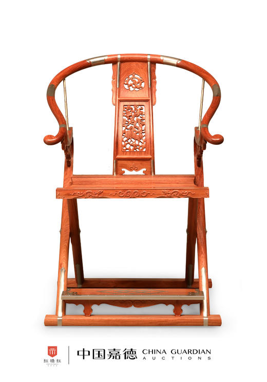 红桥红  家具严选  缅甸花梨(大果紫檀）  【木面 王款 麒麟纹交椅】 商品图1