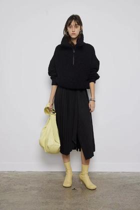 压褶重工不对称半裙