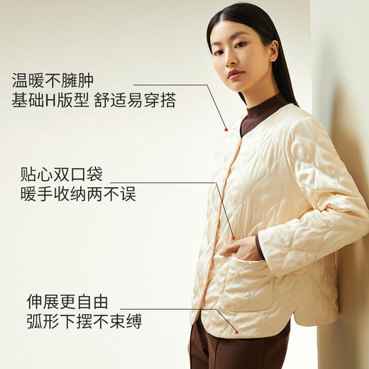 金三塔桑蚕丝填充秋冬保暖长袖棉袄厚款新品丝绵可外穿外套上衣（限价款）  NSFDD731 商品图3