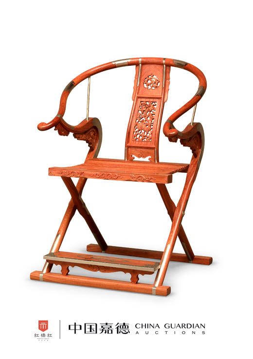 红桥红  家具严选  缅甸花梨(大果紫檀）  【木面 王款 麒麟纹交椅】 商品图0