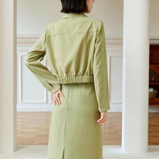 百姿 短款一粒扣西装外套女秋季款气质通勤OL收腰长袖上衣女 商品图3