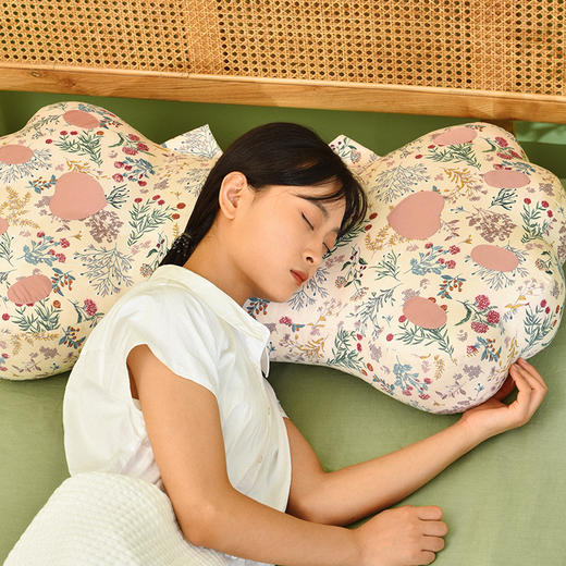 雅蕊系列猫爪枕头双色荞麦壳助睡眠中空纤维棉床头靠 商品图0