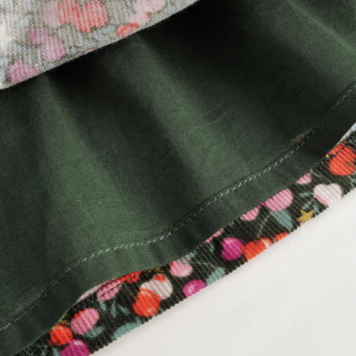 【马克珍妮 芦芙】秋装新款 女童灯芯绒碎花满印A版连衣裙231559 商品图4