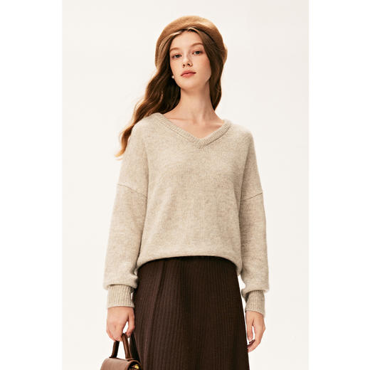 【严选】诗凡黎冬基础百搭v领套头衫7E9133121 商品图1