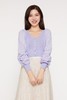 amadella 紫色绣花拼接针织上衣 9818 商品缩略图0