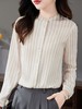 LS-9020重磅丝绸条纹真丝衬衫2023秋季新款通勤小衫气质桑蚕丝上衣 商品缩略图0