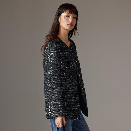 IN AND ON高阶定制绵羊毛小香风 银币极简四袋外套53623 商品图4