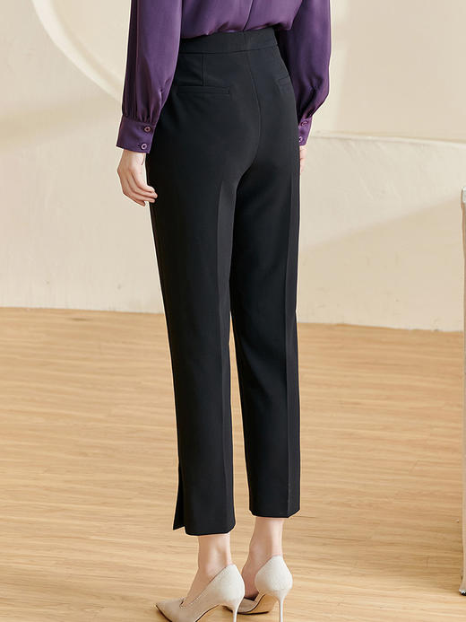 米思阳2025春季新款通勤气质黑色九分裤百搭直筒商务西装裤女1751 商品图3