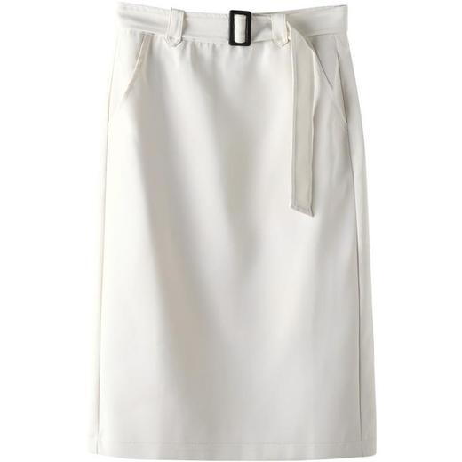 百姿 高腰半身裙纯色百搭OL修身显瘦包臀裙一步裙 商品图4