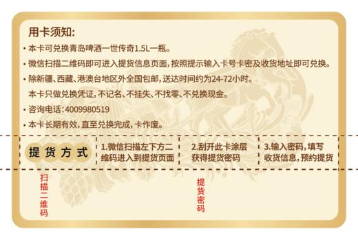 青岛啤酒一世传奇1.5L购物卡 商品图1