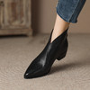 秋冬新款，纯色尖头中跟短靴DP-137 商品缩略图1