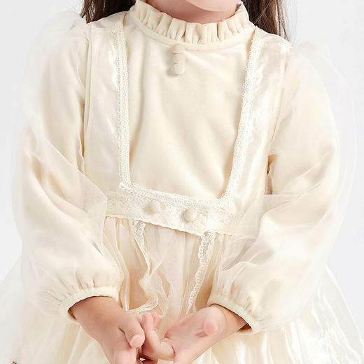 笛莎Deesha 连衣裙2023冬季新款蕾丝花边连衣裙 商品图3