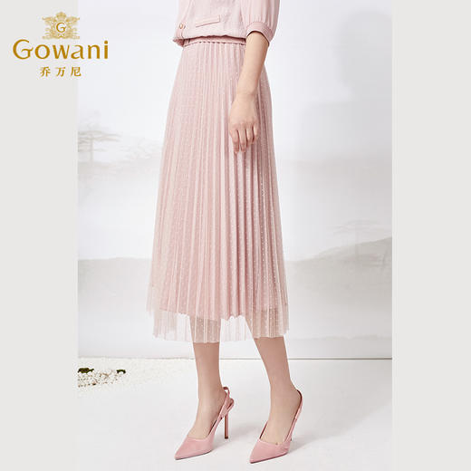 乔万尼半身裙新款春季a字网纱百褶气质高级感半裙ET2D271 商品图2