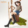 Safiya/索菲娅 2023冬季新品 潮流街头V口显瘦拉链厚底高筒骑士靴长靴 SF34117002/SF34119002 商品缩略图2