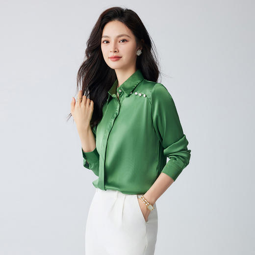【简约商务】罗蒙春秋款女士长袖衬衫气质优雅百搭通勤知性长袖衬衫女 商品图1