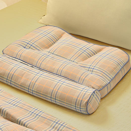 英伦格纹模块枕头分区护颈椎枕头纯全荞麦壳助睡眠 商品图1