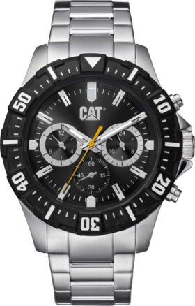 卡特精密三眼黑色表盘钢带手表Cat® Precision Three-eye Black Dial
Steel Strap Watch