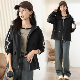 秋季新款，夹克外套女连棉拼接长袖休闲宽松上衣HR-XXQ23A70