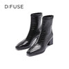 DFuse迪芙斯冬款方头鳄鱼纹粗跟短靴女DF34116048 商品缩略图5