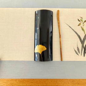 银杏叶°大漆竹茶则两件套