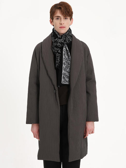 callisto咖色白鹅绒微阔版型被子款羽绒服 FSFED015Y BR 商品图0