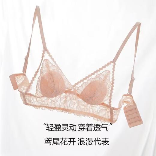 好奇蜜斯法式内衣女夏季薄款显胸小无钢圈文胸套装三角杯性感胸罩 路易莎 商品图2