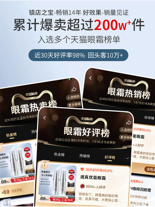 【改善眼纹 淡化黑眼圈】优能眼霜15ml#透真优能眼霜提拉紧致淡化黑眼圈眼纹细纹改善眼袋男女士眼部精华 商品图4